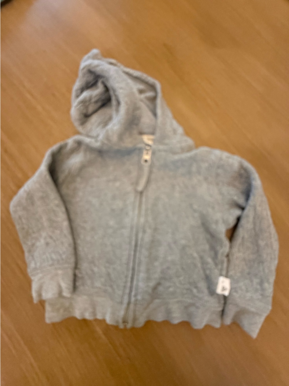 Burt’s Bees Heather Gray Hooded Zip Sweatshirt